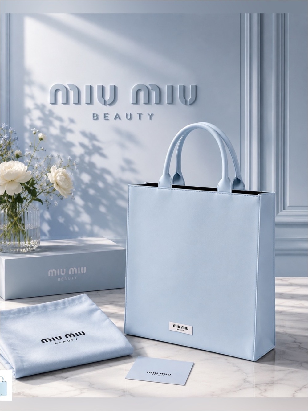Miu Miu NWOT Powder Blue Leather Tote